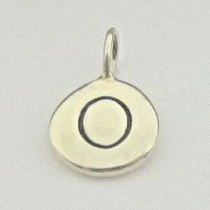 Monogram Sterling Silver Letter "O" Tiny Charm Typewriter Font Bracelet Pendant